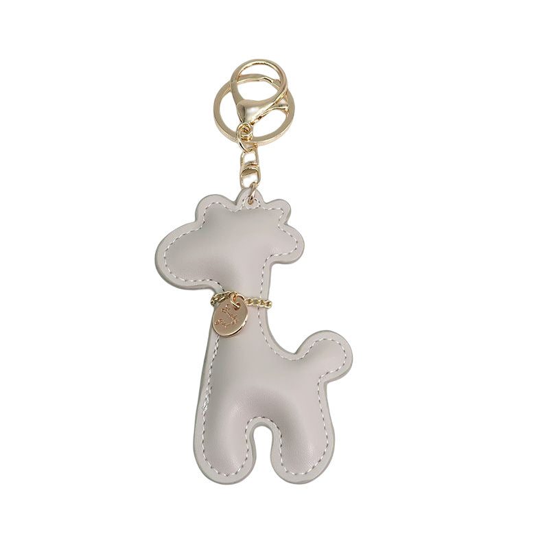 Wholesale Giraffe PU Cartoon Keychain